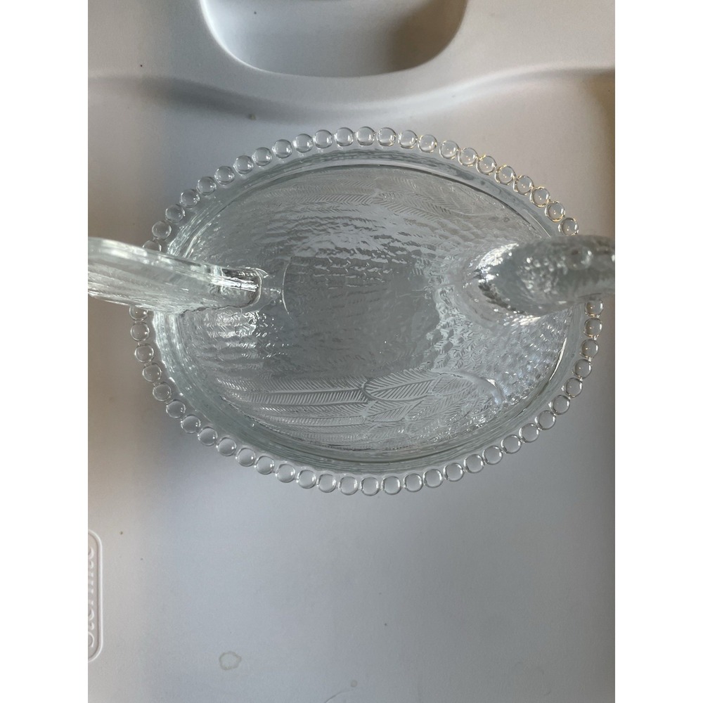 vintage "Hen on Nest" covered candy dish looks clear with a blue tint Perfect 7" - Picture 7 of 10